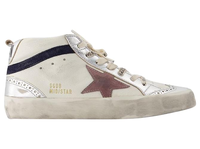 Mid Star Sneakers - Golden Goose Deluxe Brand - Leather - White Pony-style calfskin  ref.1355084